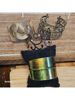 Vintage 4-Piece Lot of Metal Open Cuff Bracelets